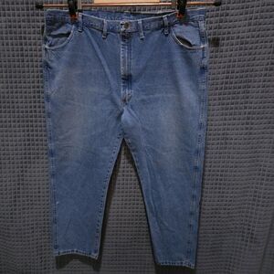 VTG High Rise Jeans 48x30 Mens Worn Workwear Light Wash Reg Fit Straight Cotton